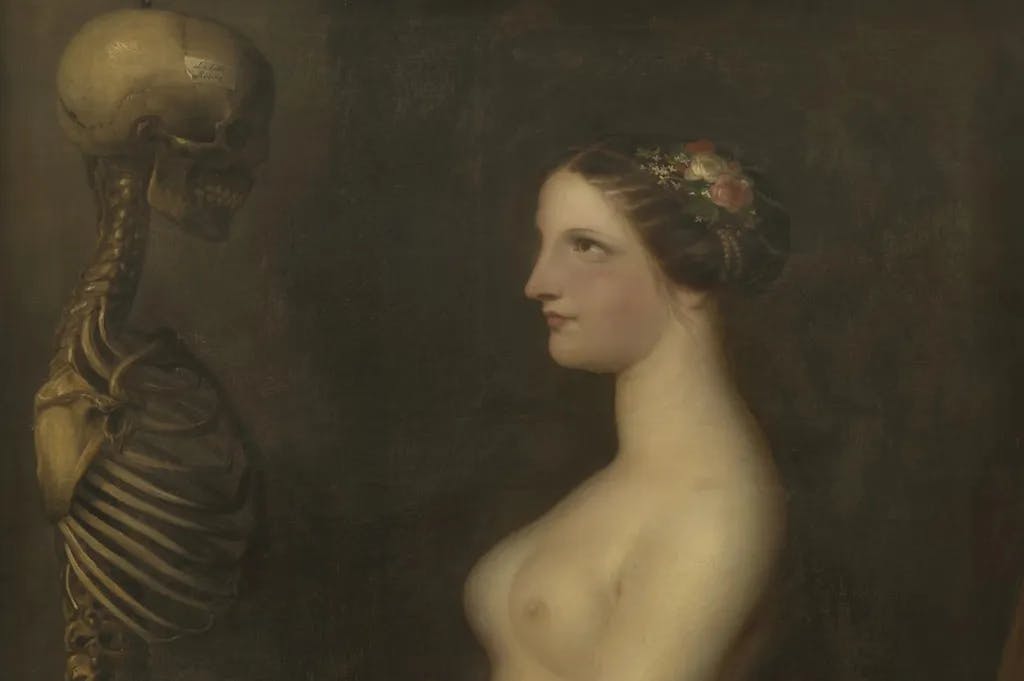 Sexualität und Tod, zwei Hauptmotive der Schwarzen Romantik (Gemälde von Antoine Wiertz, 1847)