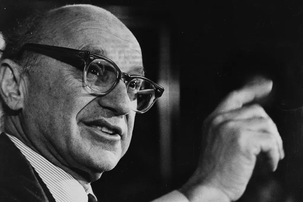 Milton Friedman - US-amerikanischer Wirtschaftswissenschaftler. 1976.