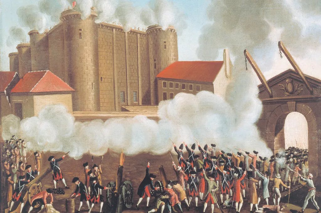 Darstellung der Erstürmung der Bastille, Paris, 14.7. 1789.