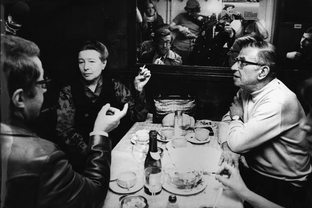 Sartre und de Beauvoir / Interview /1970, Sartre, Jean-Paul Französischer Philosoph und Schriftsteller,Paris 21.6.1905 - 15.4.1980.