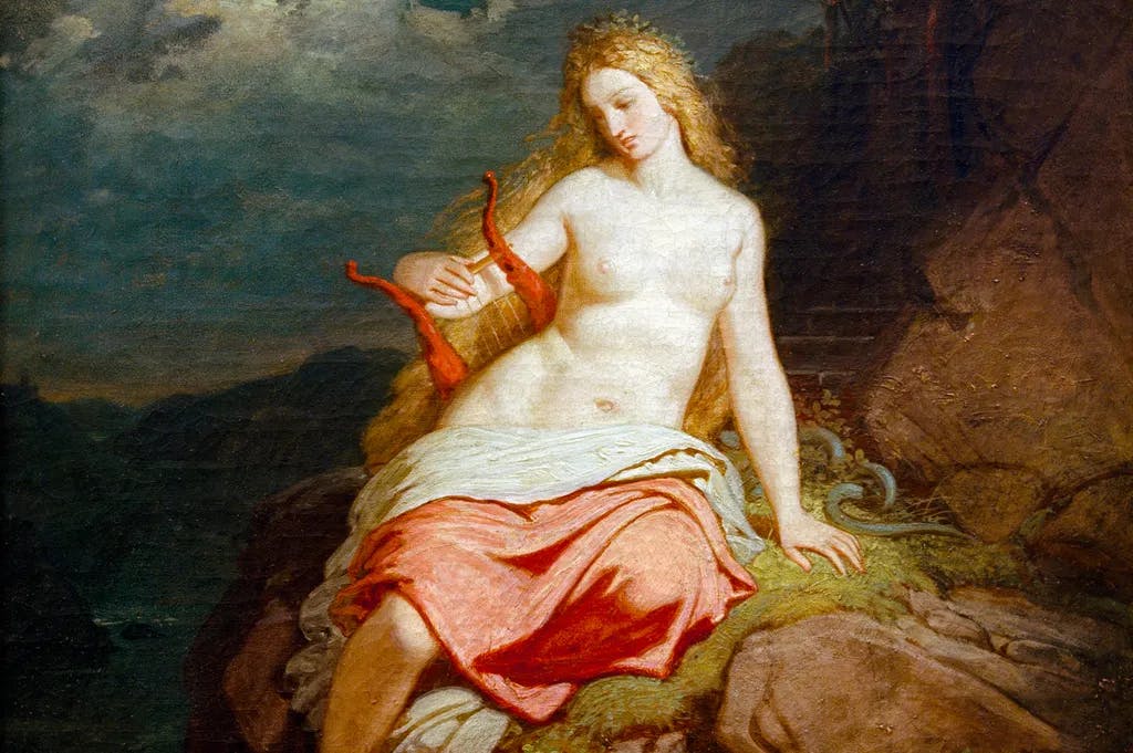 “Die Loreley”.Gemälde, 1850, von Philipp von Foltz (1805–1877).